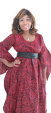Dress-A line wax print Red