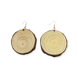Earring - Wood finish |Black and White|  Geri's Bluffing Boutique