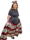Skirt-2pc Long African Print
