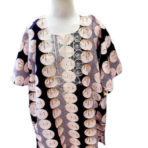 Men's Balck Flower-Pattern Embroidered Short Sleeve Dress Shirt | MSDGB-TXBF-20688