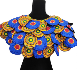 Layered African Print Collar Bib