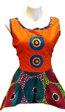 African Designer Women's Toasted Orange Tank Peplum Shirt